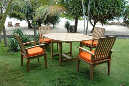 Anderson Teak Outdoor Teak Dining Set Anderson Teak Bahama Brianna 5-Pieces Extension Dining Set