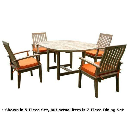 Anderson Teak Outdoor Teak Dining Set Anderson Teak Bahama Brianna 7-Pieces Extension Dining Set