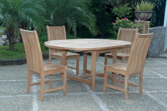 Anderson Teak Outdoor Teak Dining Set Anderson Teak Bahama Chicago 5-Pieces Dining Set