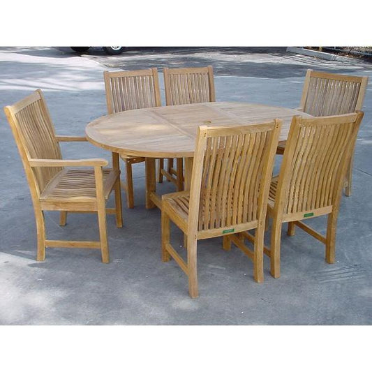 Anderson Teak Outdoor Teak Dining Set Anderson Teak Bahama Chicago 7-Pieces Dining Chair C