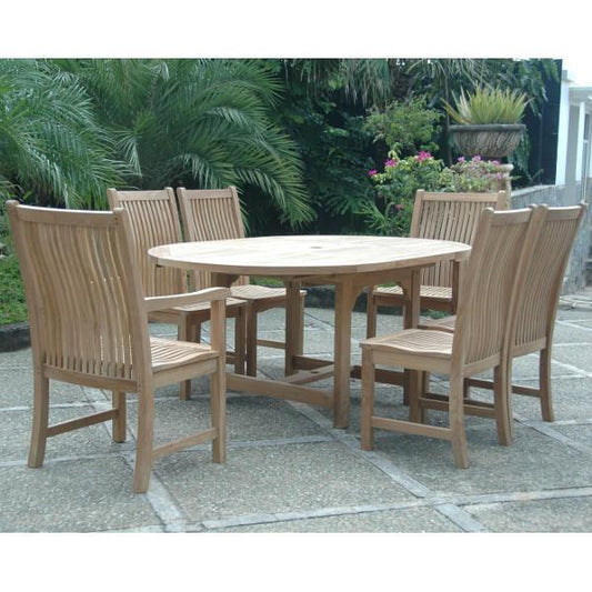 Anderson Teak Outdoor Teak Dining Set Anderson Teak Bahama Chicago 7-Pieces Dining Chair C