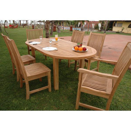 Anderson Teak Outdoor Teak Dining Set Anderson Teak Bahama Chicago 7-Pieces Dining Set A