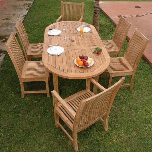 Anderson Teak Outdoor Teak Dining Set Anderson Teak Bahama Chicago 7-Pieces Dining Set A