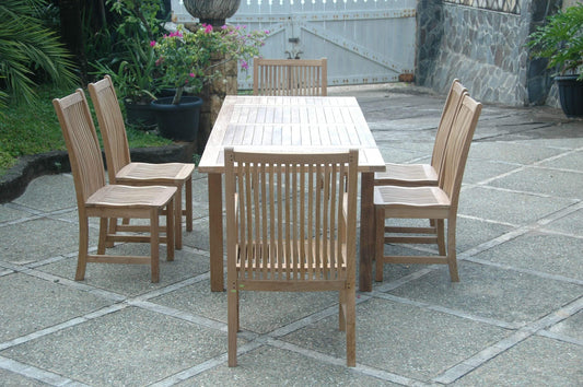 Anderson Teak Outdoor Teak Dining Set Anderson Teak Bahama Chicago 7-Pieces Dining Set Chair B