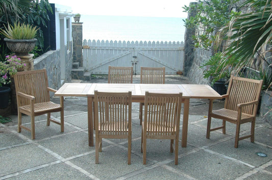 Anderson Teak Outdoor Teak Dining Set Anderson Teak Bahama Chicago 7-Pieces Dining Set Chair B