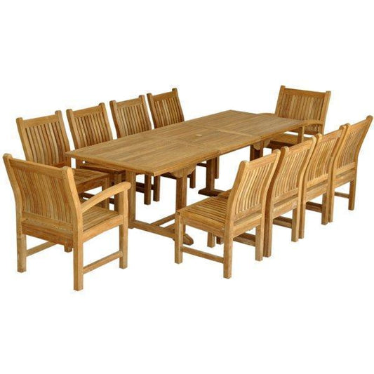 Anderson Teak Outdoor Teak Dining Set Anderson Teak Bahama Sahara 11-Pieces 10' Rectangular Dining Set
