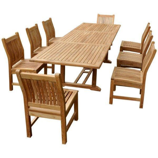 Anderson Teak Outdoor Teak Dining Set Anderson Teak Bahama Sahara 9-Pieces 10' Rectangular Dining Set