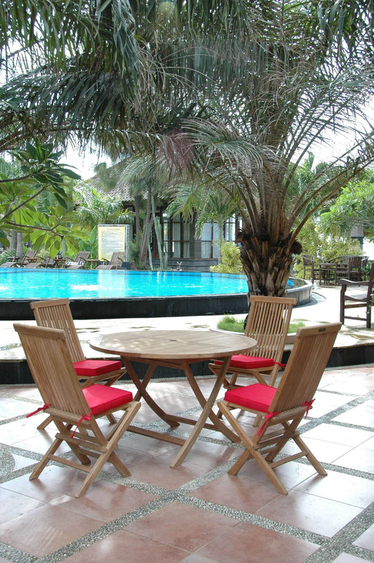 Anderson Teak Outdoor Teak Dining Set Anderson Teak Classic Bahama 5-Pieces Folding Dining Set