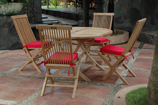Anderson Teak Outdoor Teak Dining Set Anderson Teak Classic Bahama 5-Pieces Folding Dining Set