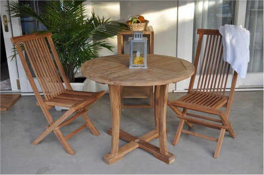 Anderson Teak Outdoor Teak Dining Set Anderson Teak Descanso Bristol 3-Pieces Dining Set