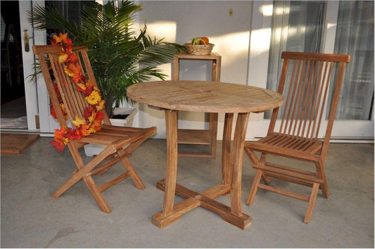 Anderson Teak Outdoor Teak Dining Set Anderson Teak Descanso Bristol 3-Pieces Dining Set
