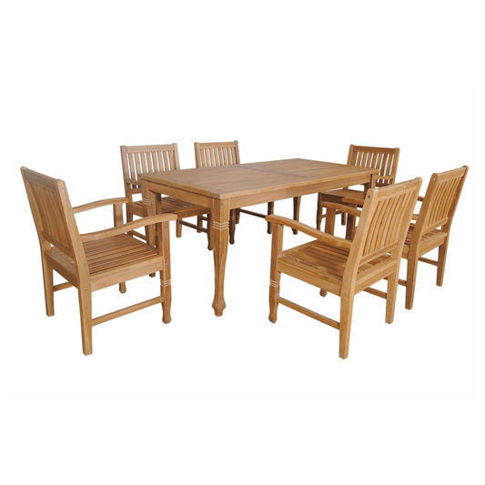 Anderson Teak Outdoor Teak Dining Set Anderson Teak Rockford 7-Pieces Dining Set