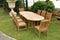 Anderson Teak Outdoor Teak Dining Set Anderson Teak Sahara Dining Side Chair 9-Pieces Oval Dining Set