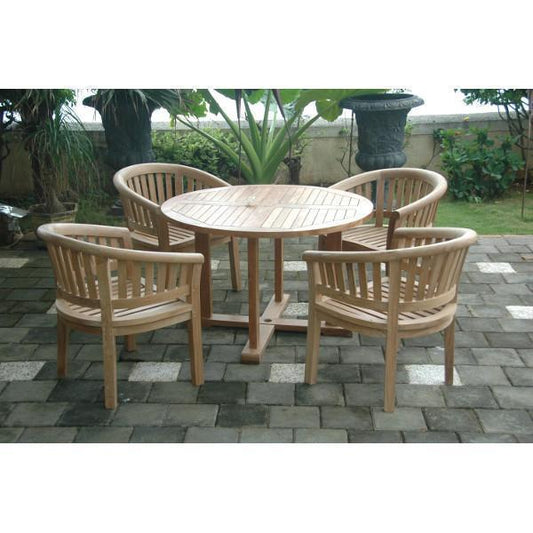 Anderson Teak Outdoor Teak Dining Set Anderson Teak Tosca 5-Pieces Dining Table Set