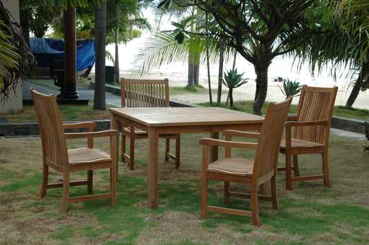 Anderson Teak Outdoor Teak Dining Set Anderson Teak Windsor Chicago 5-Pieces Dining Table Set