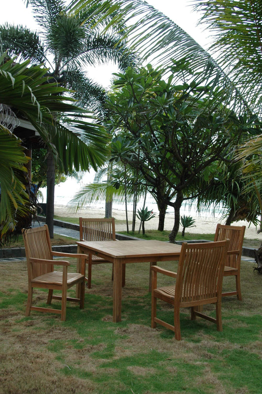 Anderson Teak Outdoor Teak Dining Set Anderson Teak Windsor Chicago 5-Pieces Dining Table Set