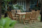 Anderson Teak Outdoor Teak Dining Set Anderson Teak Windsor Classic Chair 9-Pieces Folding Dining Set