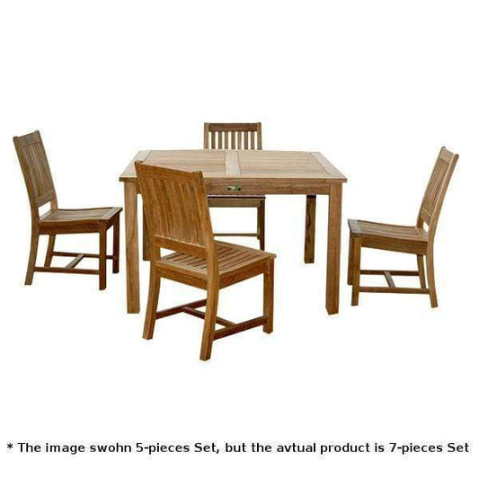Anderson Teak Outdoor Teak Dining Set Anderson Teak Windsor Rialto 7-Pieces Dining Table Set