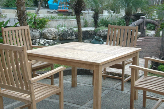 Anderson Teak Outdoor Teak Dining Set Anderson Teak Windsor Wilshire 5-Pieces Dining Set