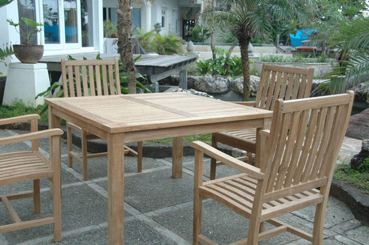 Anderson Teak Outdoor Teak Dining Set Anderson Teak Windsor Wilshire 5-Pieces Dining Set