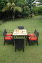 Anderson Teak Outdoor Teak Dining Set Red Anderson Teak Bellagio 7-Pieces Dining Set