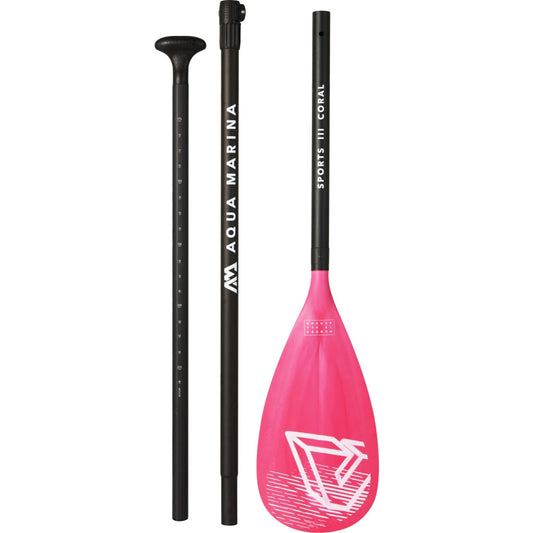 Aqua Marina - SPORTS III CORAL Adjustable Aluminum iSUP Paddle | B0303624