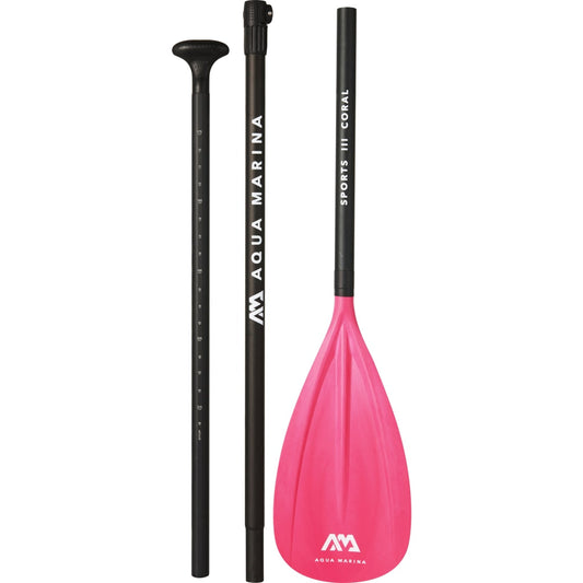 Aqua Marina - SPORTS III CORAL Adjustable Aluminum iSUP Paddle | B0303624