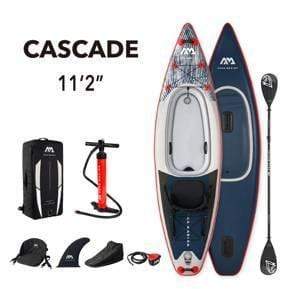 Aqua Marina Inflatable Kayak Aqua Marina - Cascade All-Around SUP-KAYAK 3.4m/20cm with 2-IN-1 adjustable aluminum paddle, High-back seat, Double action pump, Zip backpack, Safety leash