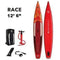 Aqua Marina Paddle Board Aqua Marina - Race - Racing iSUP, 3.81m/15cm, with coil leash
