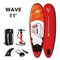 Aqua Marina Paddle Board Aqua Marina - Wave - Surf iSUP, 2.65m/10cm, with surf leash