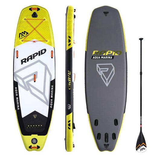 Aqua Marina Water Sports > SUP Boards Aqua Marina - BT-18RP Rapid 9.6 Foot Inflatable SUP Stand Up Paddleboard, Yellow