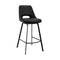 Armen Living Bar Stool Armen Living | Carise Black Faux Leather and Black Metal Swivel 30" Bar Stool | LCCABABLBL30