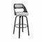Armen Living Bar Stool Armen Living | Julius 26" Gray Faux Leather and Black Wood Bar Stool | LCJUBABLGR26