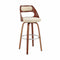 Armen Living Bar Stool Armen Living | Julius 30" Cream Faux Leather and Walnut Wood Bar Stool | LCJUBAWACR30