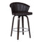 Armen Living Barstool Armen Living | Ashley Wood Back 30" Swivel Brown Faux Leather Bar Stool | LCASBAWABR30