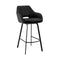 Armen Living Barstool Armen Living - Aura Black Faux Leather and Black Metal Swivel 26" Counter Stool | LCAUBABLBL26