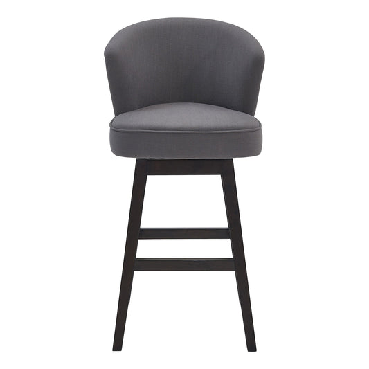 Armen Living Barstool Armen Living - Brandy 26" Counter Height Swivel Grey Fabric and Espresso Wood Bar Stool | LCBDBAESGR26