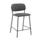 Armen Living Barstool Armen Living | Carlo 26" Gray Faux Leather and Black Metal Counter Height Bar Stool | LCCOBABLGR26