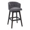 Armen Living Barstool Armen Living - Celine 30" Bar Height Swivel Grey Fabric and Espresso Wood Bar Stool | LCCIBAESGR30