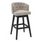Armen Living Barstool Armen Living - Celine 30" Bar Height Swivel Tan Fabric and Espresso Wood Bar Stool | LCCIBAESTN30
