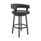 Armen Living Barstool Armen Living - Cohen 30" Bar Height Swivel Bar Stool in Black Finish and Black Faux Leather | 721535761937