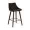 Armen Living Barstool Armen Living | Dani 26" Brown Faux Leather Barstool in Walnut Glazed Finish | LCDIBAWGBR26