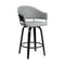 Armen Living Barstool Armen Living | Doral 26" Dark Gray Faux Leather Barstool in Black Powder Coated Finish and Black Brushed Wood | LCDLBABLGR26