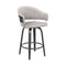 Armen Living Barstool Armen Living | Doral 26" Light Gray Velvet Barstool in Black Powder Coated Finish with Chrome and Black Brushed Wood | LCDLBABLVLGR26