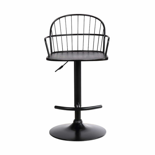 Armen Living Barstool Armen Living - Edward Adjustable Black Wood and Metal Barstool | LCEWBABLBL