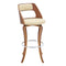 Armen Living Barstool Armen Living | Grady 29" Swivel Cream Faux Leather and Walnut Wood Bar Stool | LCGRBAWACR30