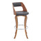 Armen Living Barstool Armen Living | Grady 29" Swivel Gray Faux Leather and Walnut Wood Bar Stool | LCGRBAWAGR30