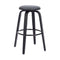 Armen Living Barstool Armen Living | Harbor 26" Counter Height Backless Swivel Grey Faux Leather and Black Wood Mid-Century Modern Bar Stool | LCHBBAGRBL26