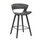 Armen Living Barstool Armen Living | Jagger Modern 26" Wood and Faux Leather Counter Height Bar Stool | LCJGBABLGR26
