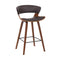 Armen Living Barstool Armen Living | Jagger Modern 26" Wood and Faux Leather Counter Height Bar Stool | LCJGBAWABR26